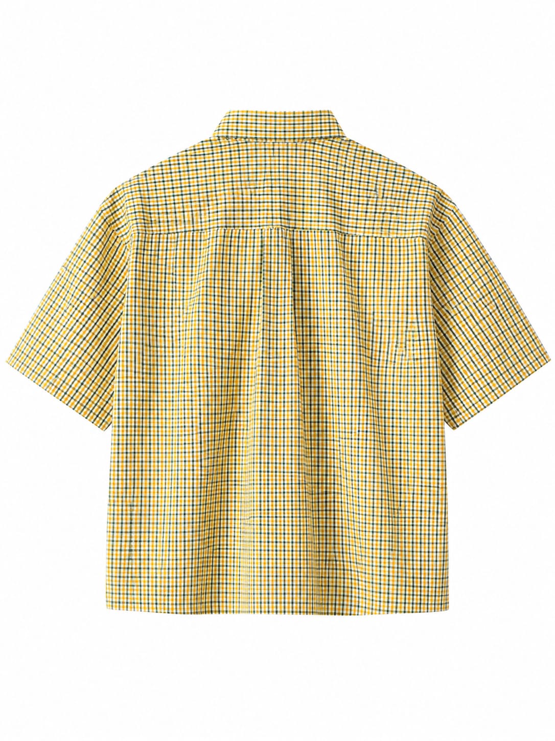 OFFGRIDS Unisex Yellow Checkered Boxy Shirt | Premium Oversized Streetwear Half Sleeve Shirt