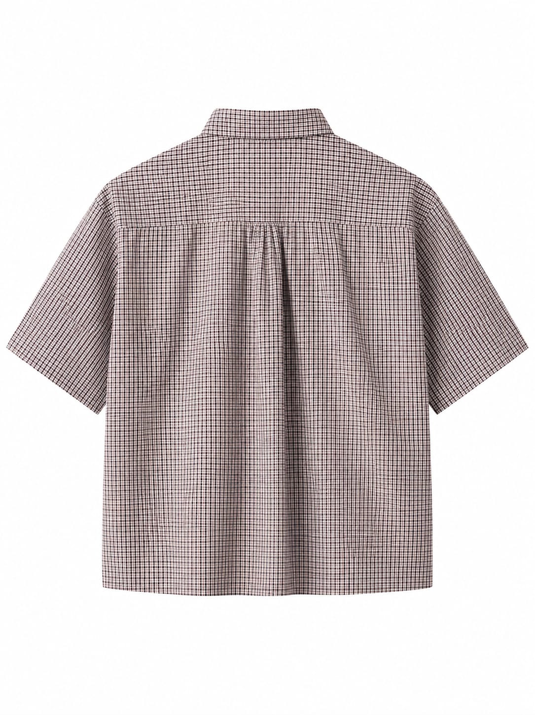 OFFGRIDS Unisex Brown Checkered Boxy Shirt | Premium Oversized Half Sleeve Streetwear Shirt