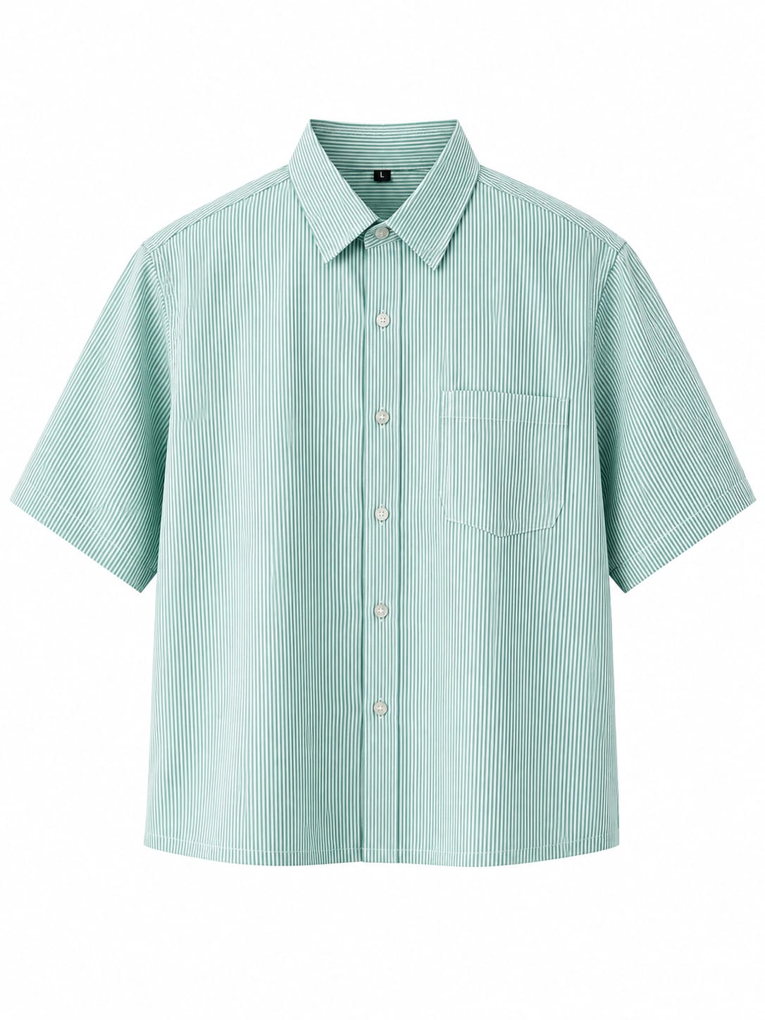 OFFGRIDS Unisex Green Striped Boxy Shirt | Premium Oversized Half Sleeve Streetwear Shirt