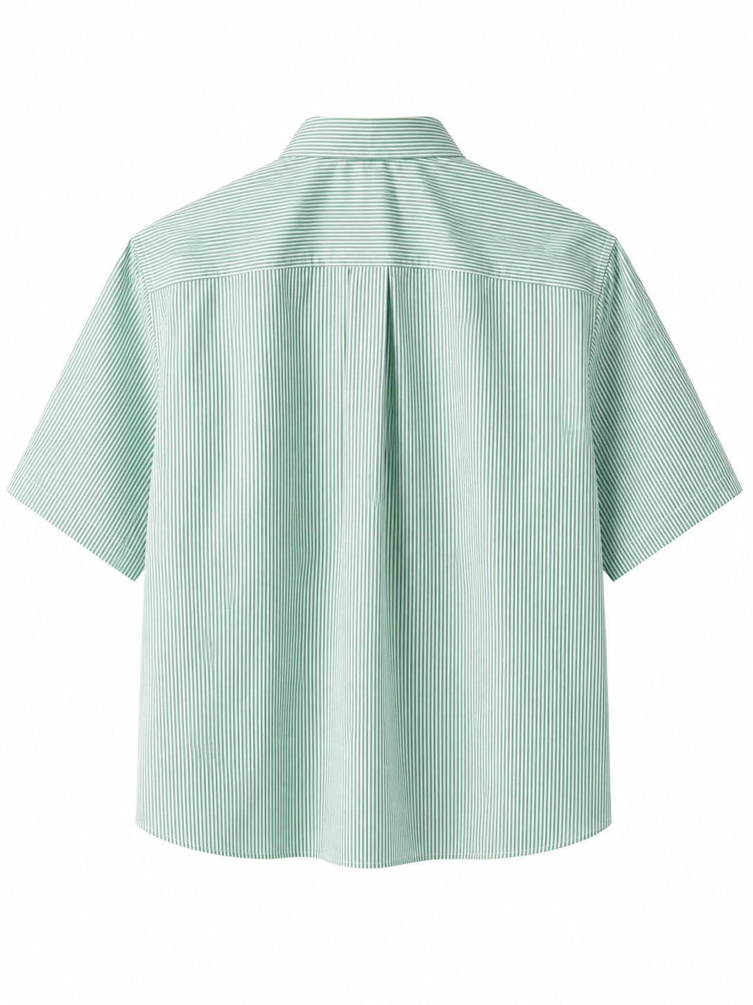 OFFGRIDS Unisex Green Striped Boxy Shirt | Premium Oversized Half Sleeve Streetwear Shirt