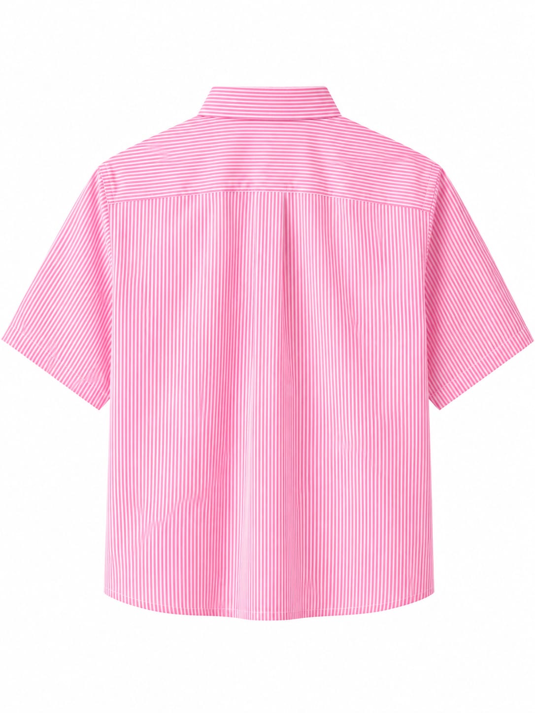 OFFGRIDS Unisex Pink Striped Boxy Shirt | Premium Oversized Half Sleeve Streetwear Shirt