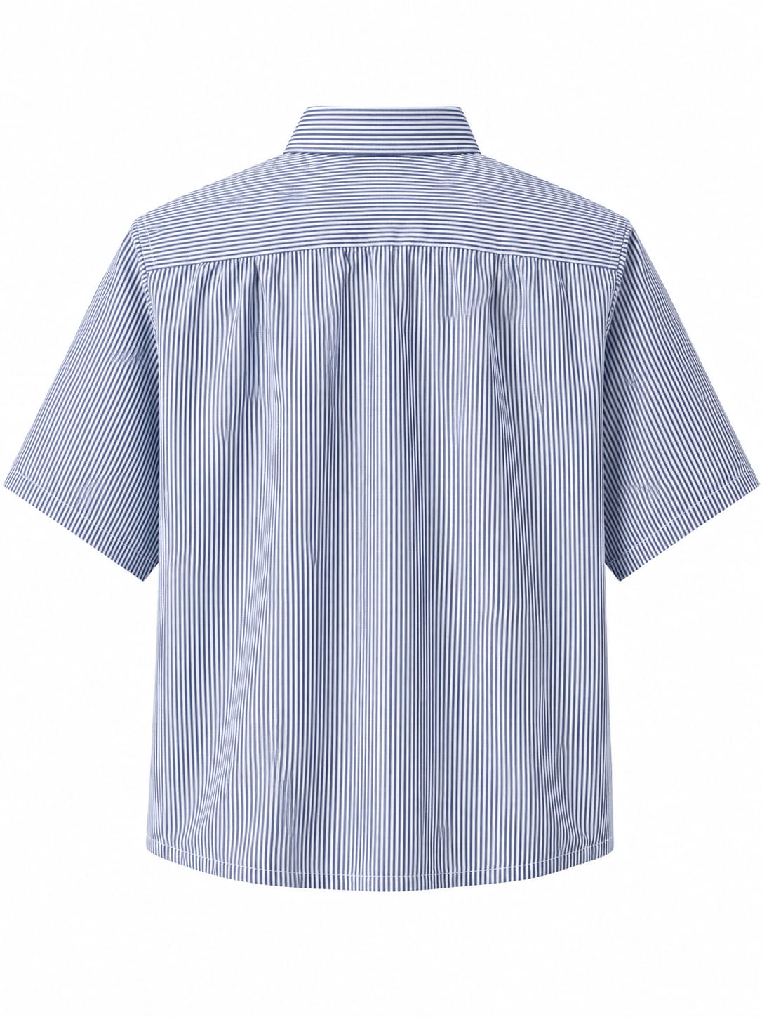 OFFGRIDS Unisex Blue Striped Boxy Shirt | Premium Oversized Half Sleeve Streetwear Shirt