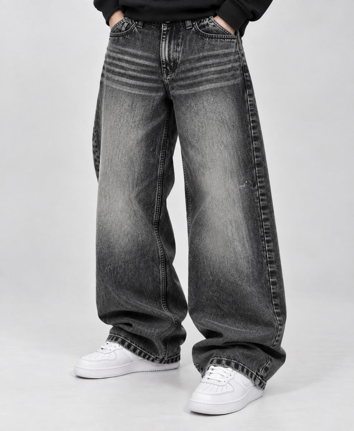 OFFGRIDS Baggy Jeans – Washed Black