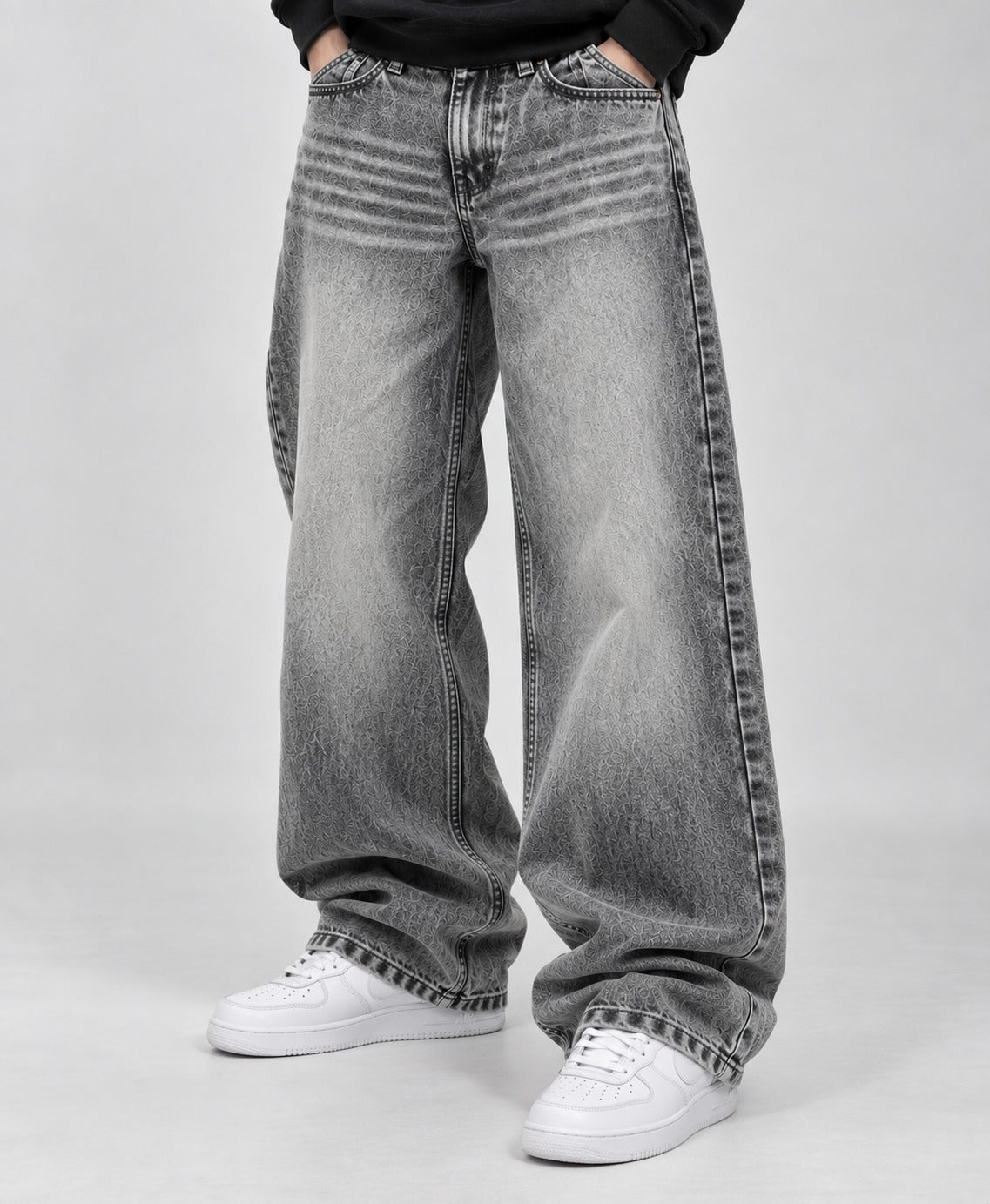 OFFGRIDS Baggy Jeans – Acid Wash Grey