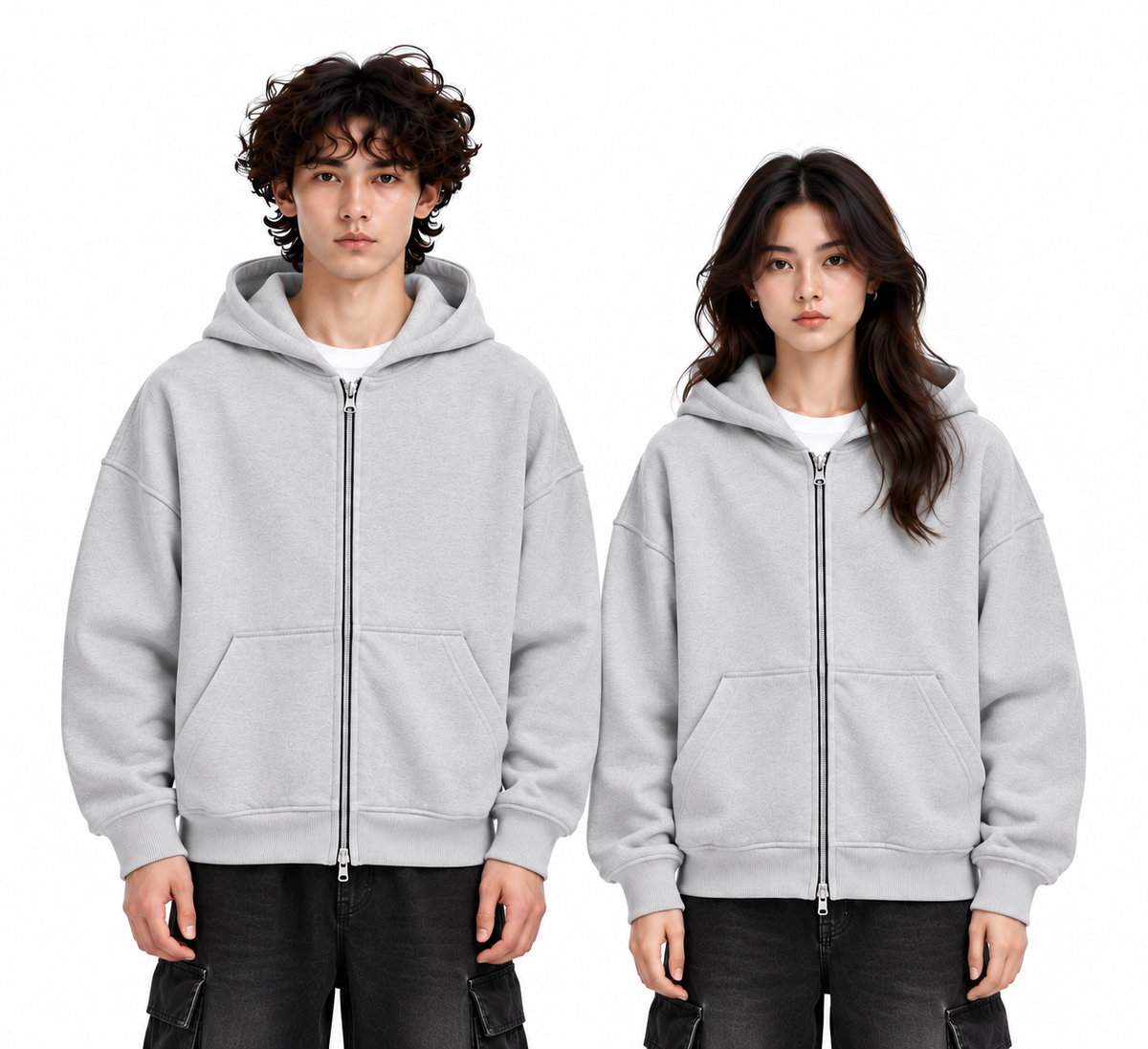 Double Zipper Boxy Fit Hoodie's
