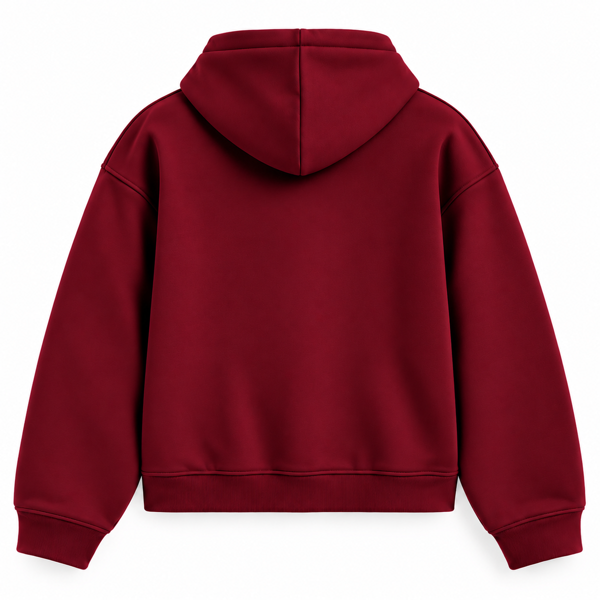 Essential Burgundy Double-Zipper Hoodie
