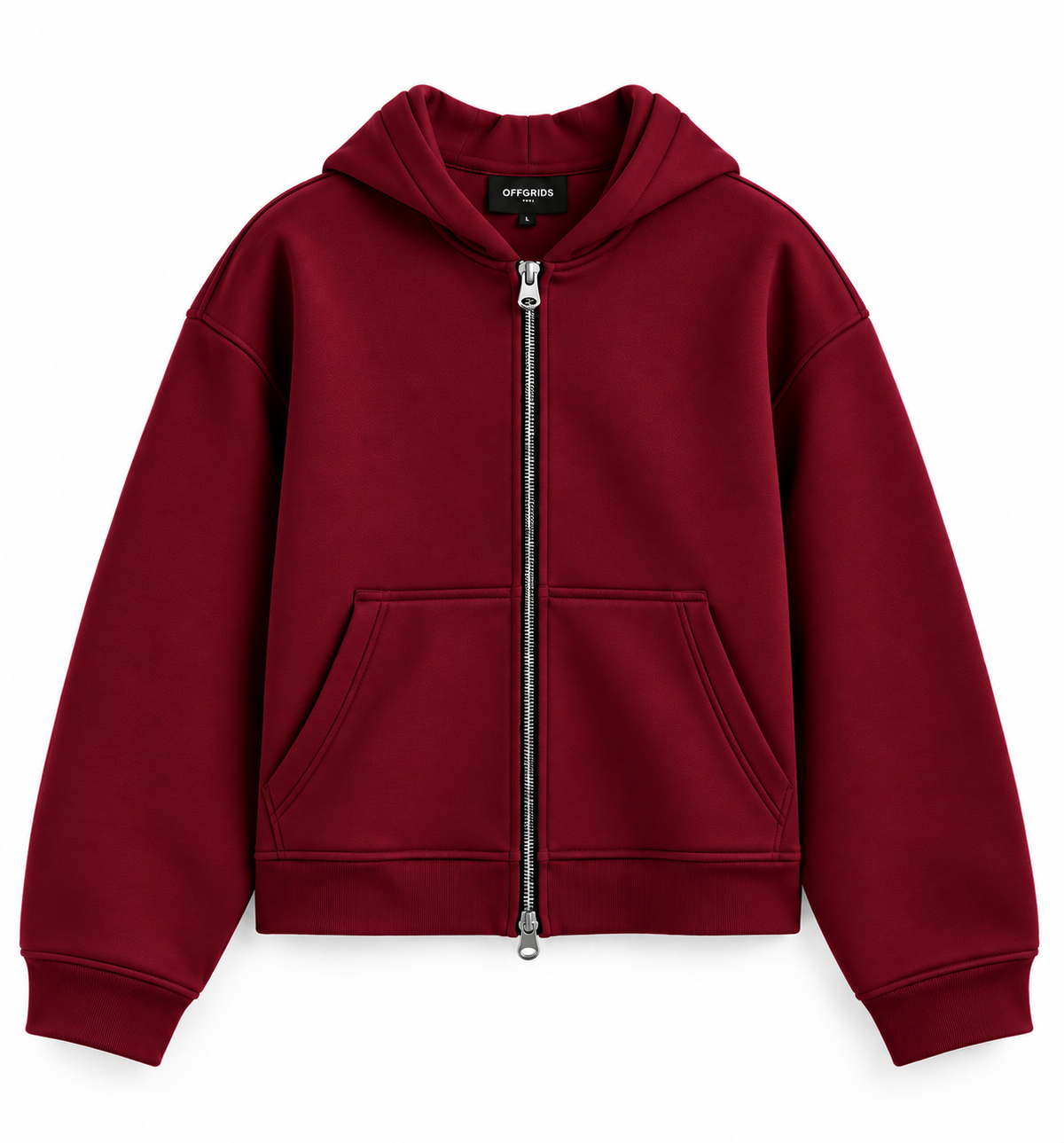 Essential Burgundy Double-Zipper Hoodie