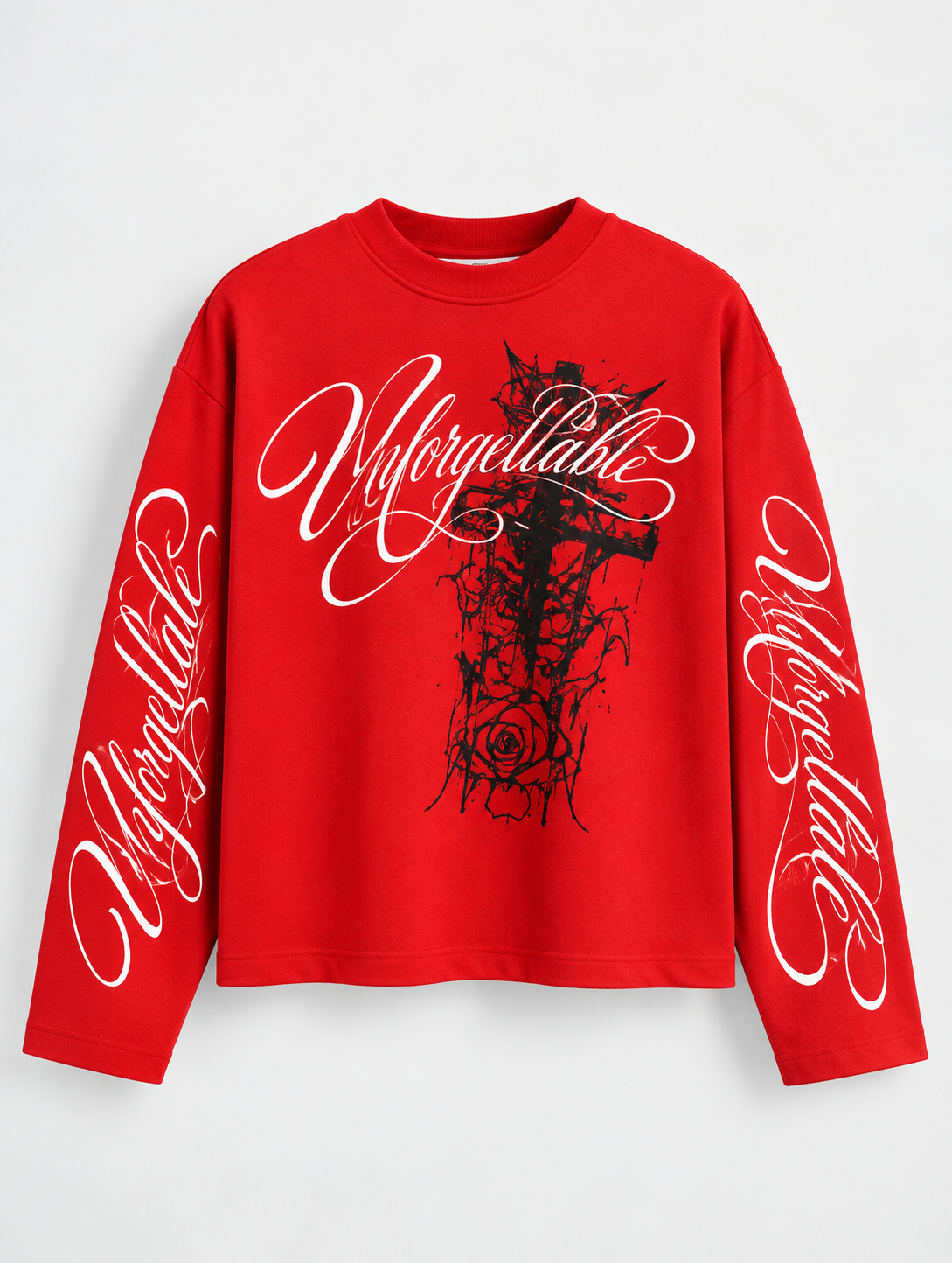 Unforgettable Red Graphic Full-Sleeve T-Shirt – OFFGRIDS