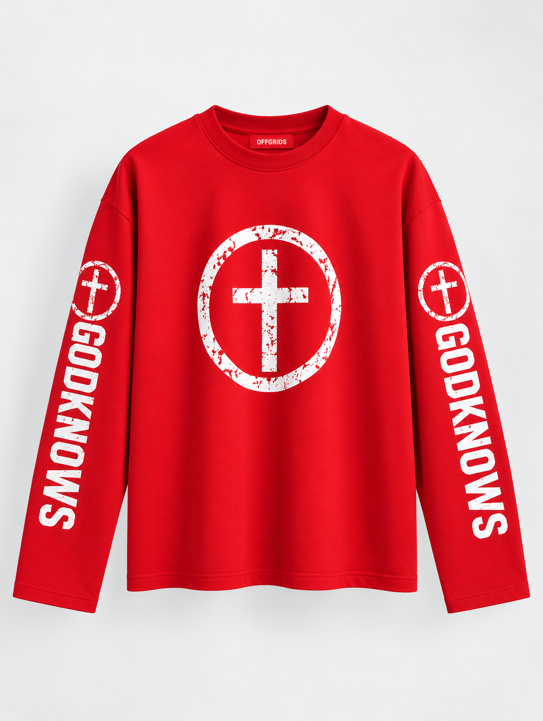 Red Cross Graphic Full-Sleeve T-Shirt – OFFGRIDS