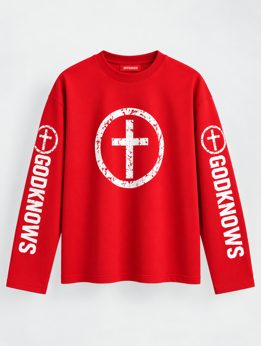 Red Cross Graphic Full-Sleeve T-Shirt – OFFGRIDS