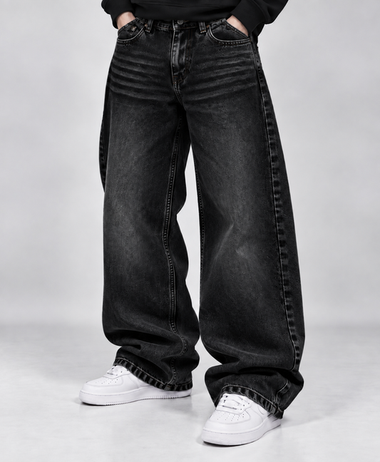 OFFGRIDS Faded Black Baggy Jeans