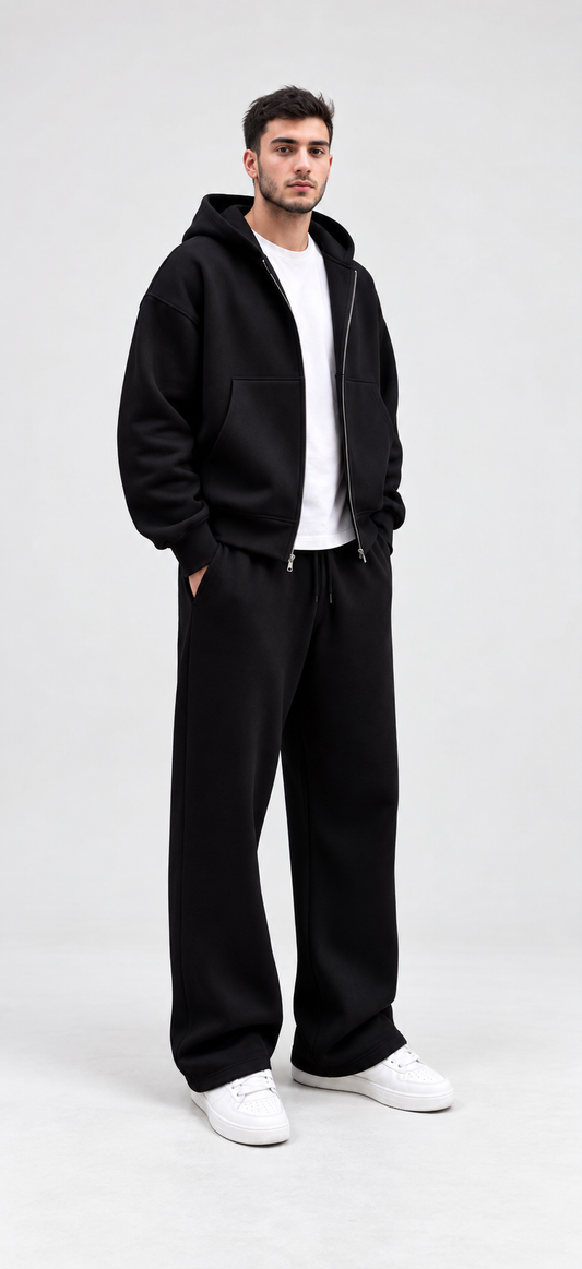 Tech Baggy Tracksuit – Black