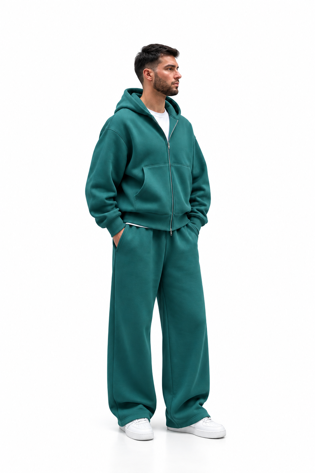 Tech Baggy Tracksuit – Teal Green