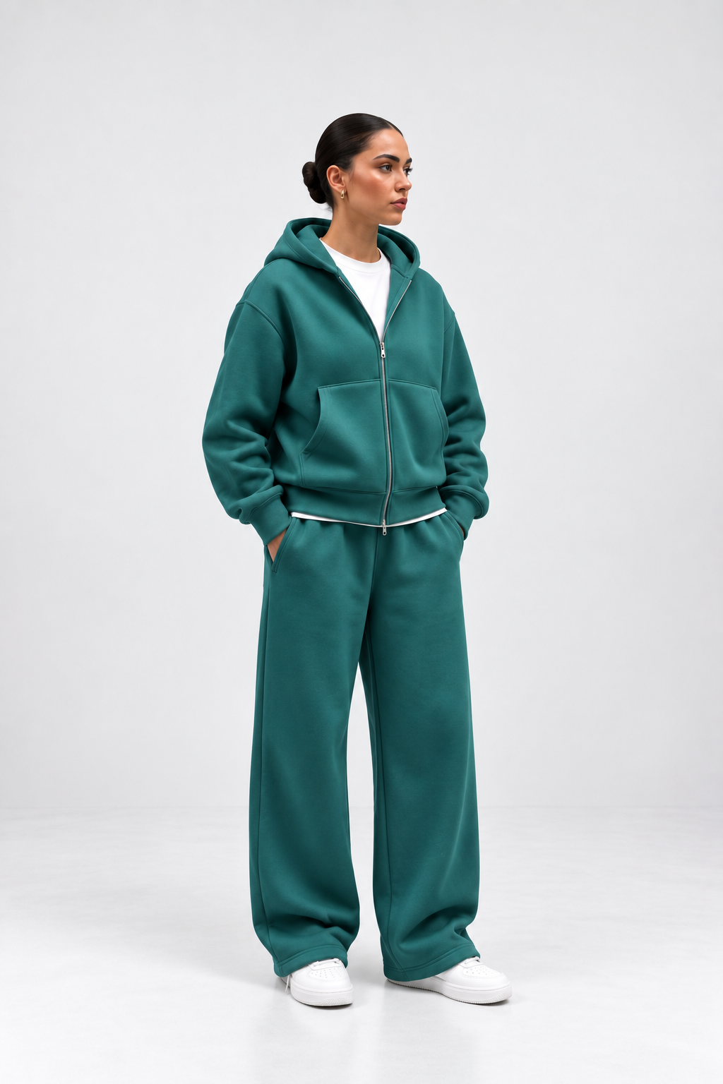 Tech Baggy Tracksuit – Teal Green