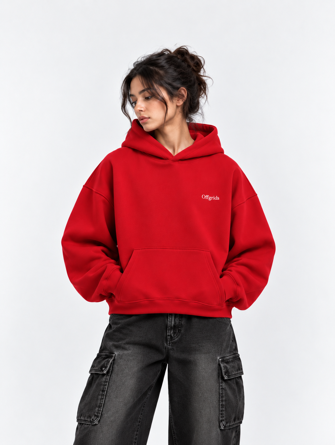 OFFGRIDS Boxy Fit Hoodie (Red)
