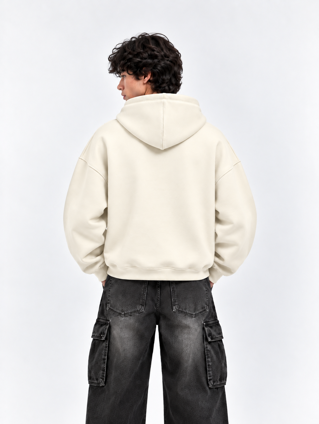 OFFGRIDS Boxy Fit Hoodie (Off-White)