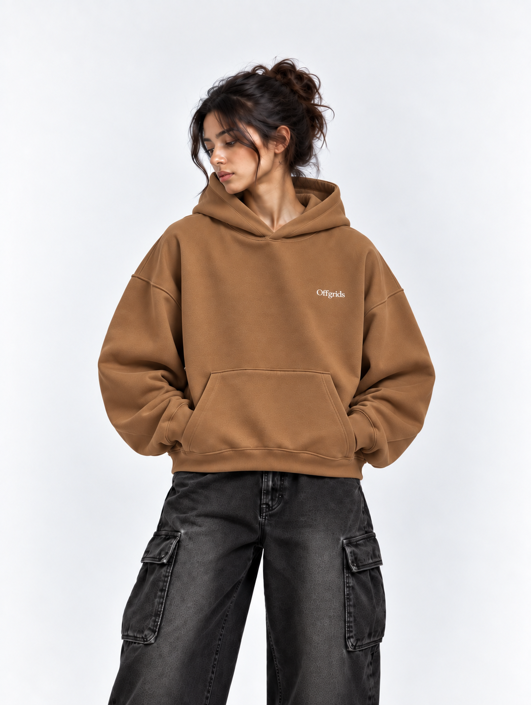 OFFGRIDS Boxy Fit Hoodie (Caramel brown)
