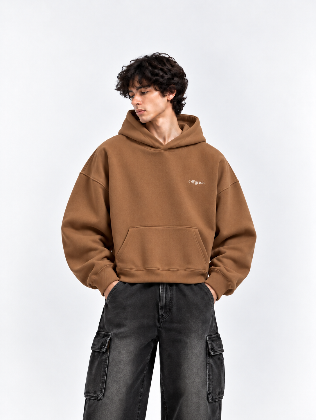 OFFGRIDS Boxy Fit Hoodie (Caramel brown)