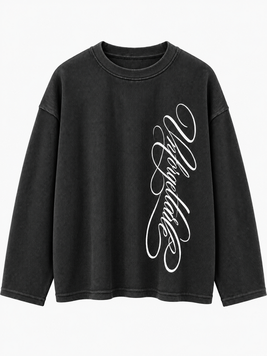 Unforgettable – Black Ribbed Waffle
