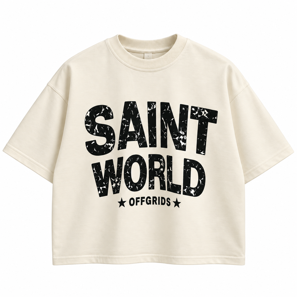 SAINT WORLD Boxy T-Shirt ( Off-White )