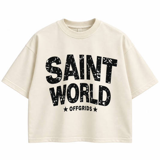SAINT WORLD Boxy T-Shirt ( Off-White )