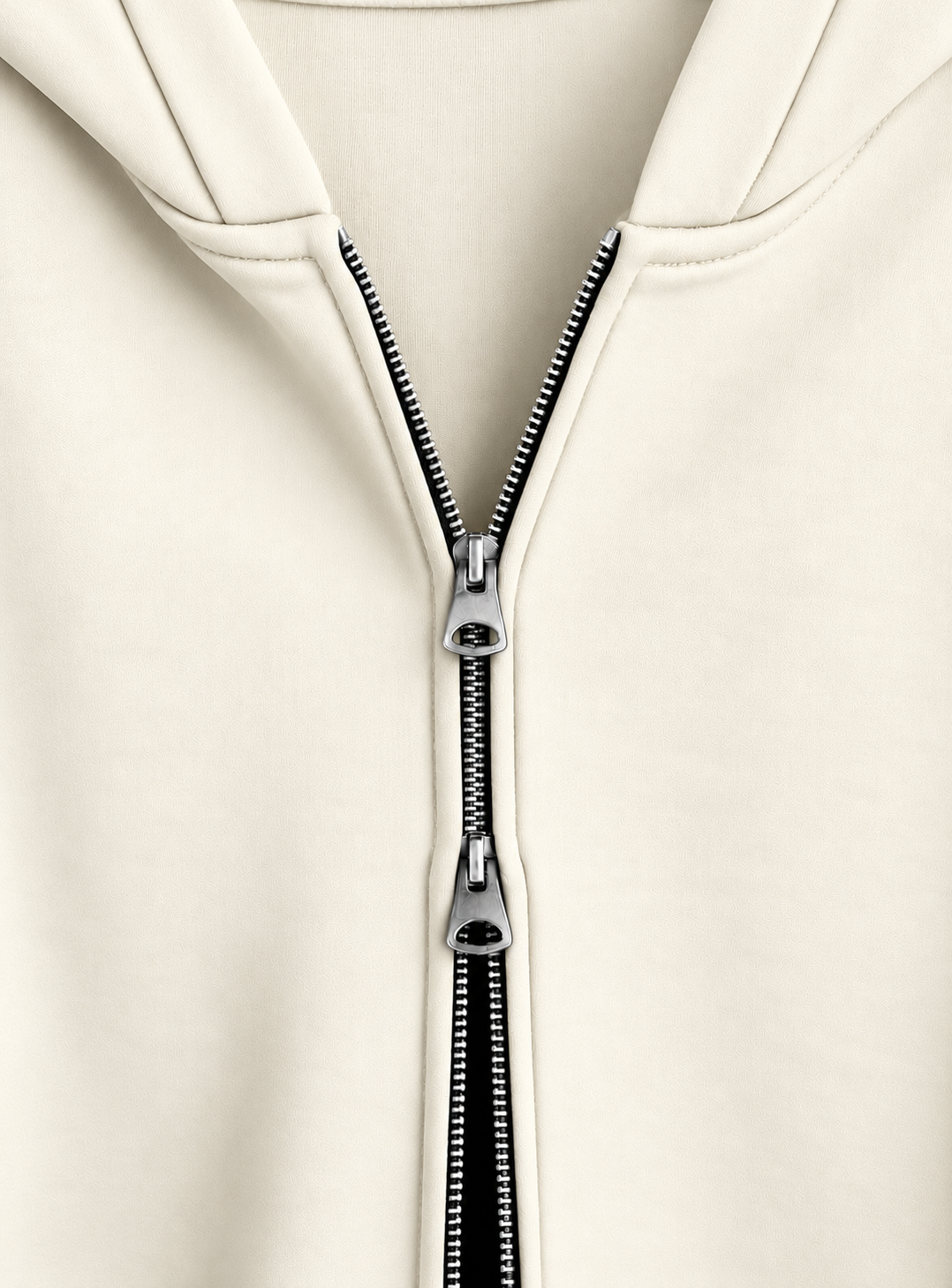 Essential Off-White Double-Zipper Hoodie