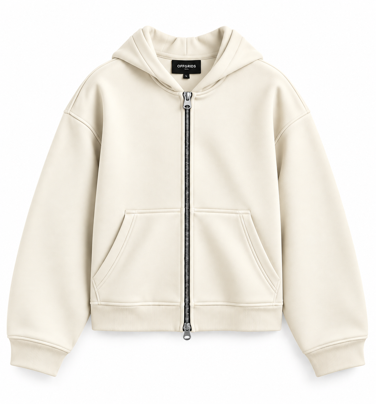 Essential Off-White Double-Zipper Hoodie