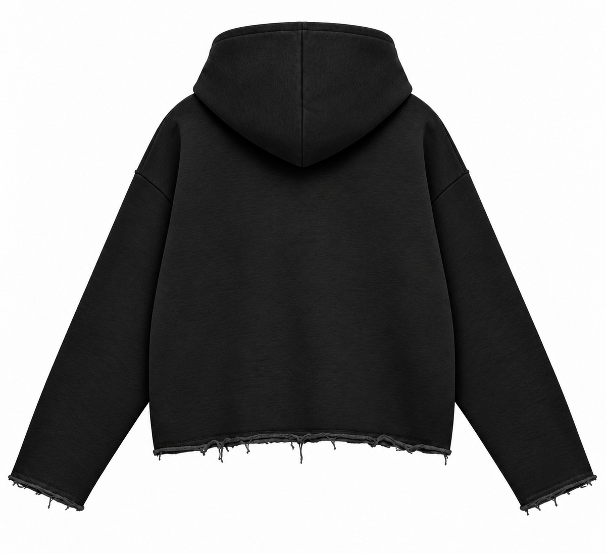OFFGRIDS Black Distressed Boxy Fit Hoodie