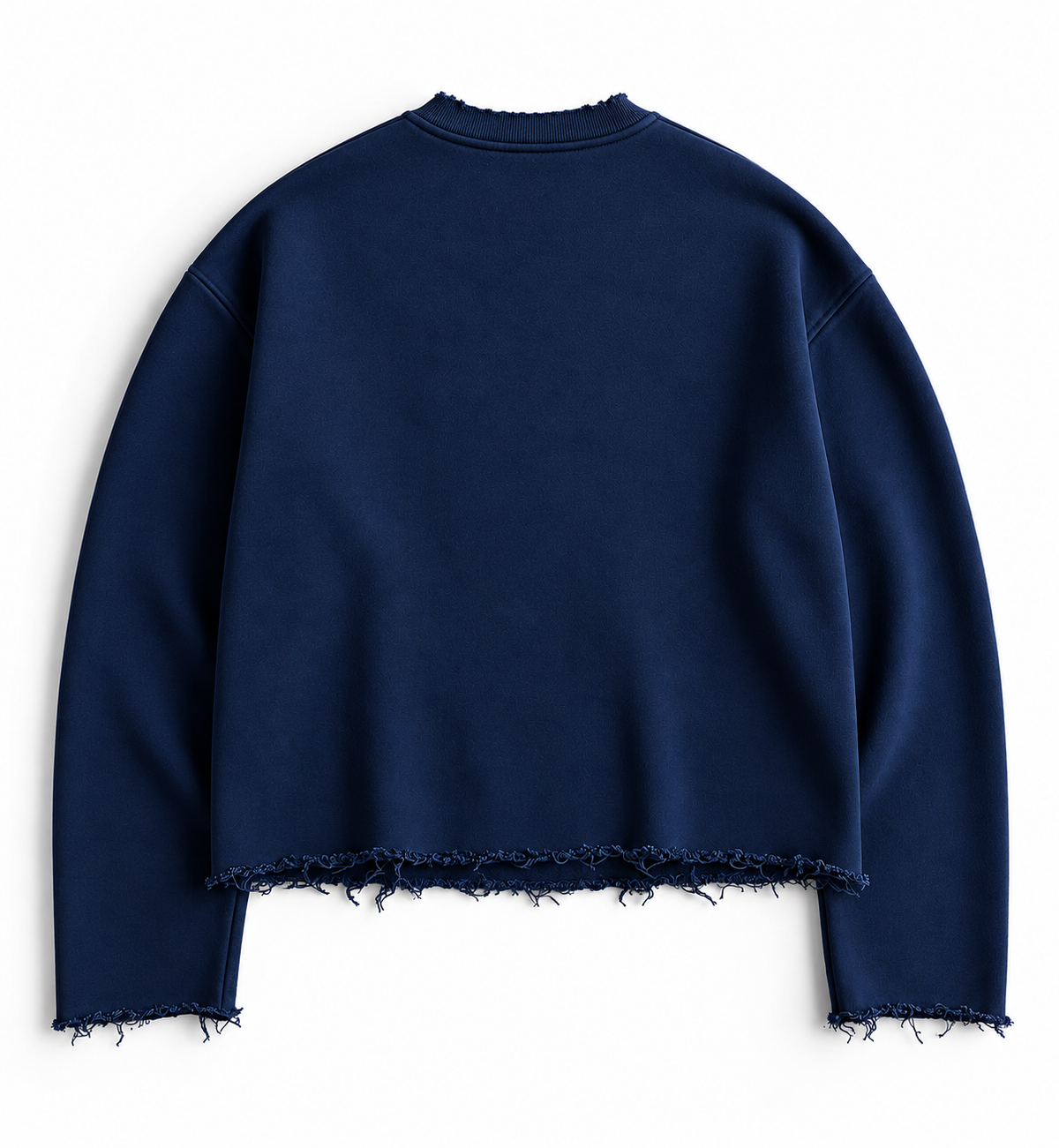 Offgrids Studio Frayed Hem Cropped Sweatshirt – Navy Blue