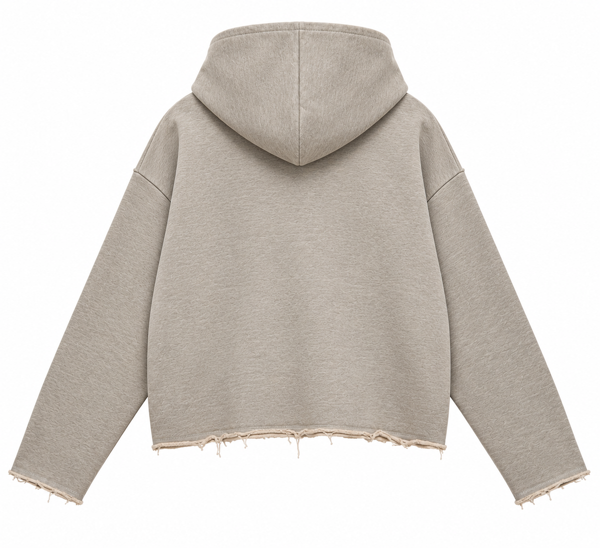 OFFGRIDS Melange Grey Distressed Boxy Fit Hoodie