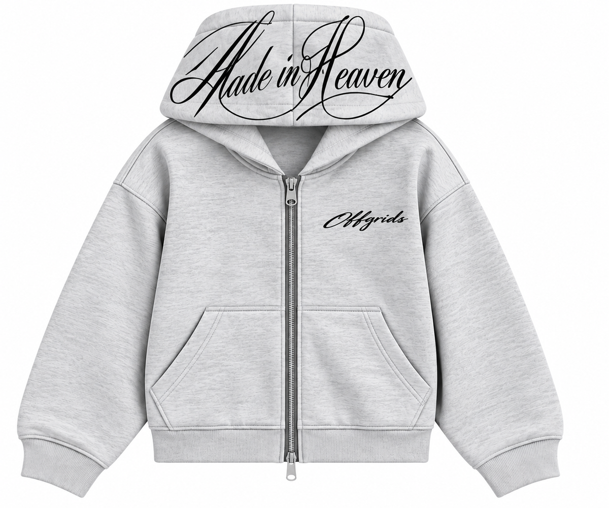 Made In Heaven Light Grey Double - Zipper Hoodie