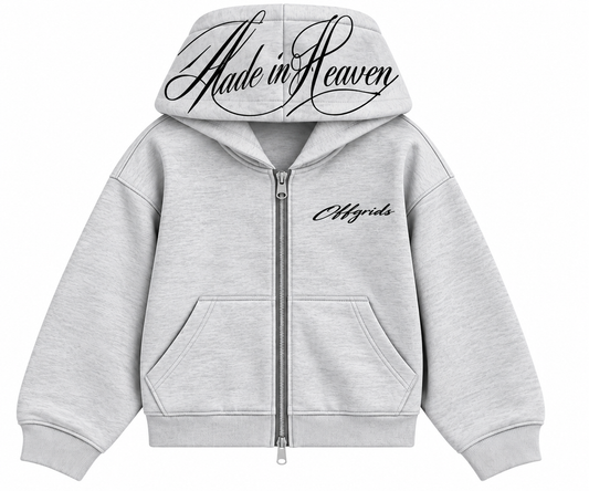 Made In Heaven Light Grey Double - Zipper Hoodie