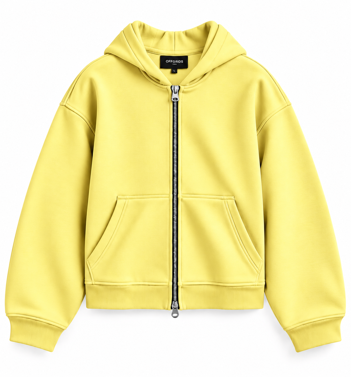 Essential Lemon Yellow Double-Zipper Hoodie