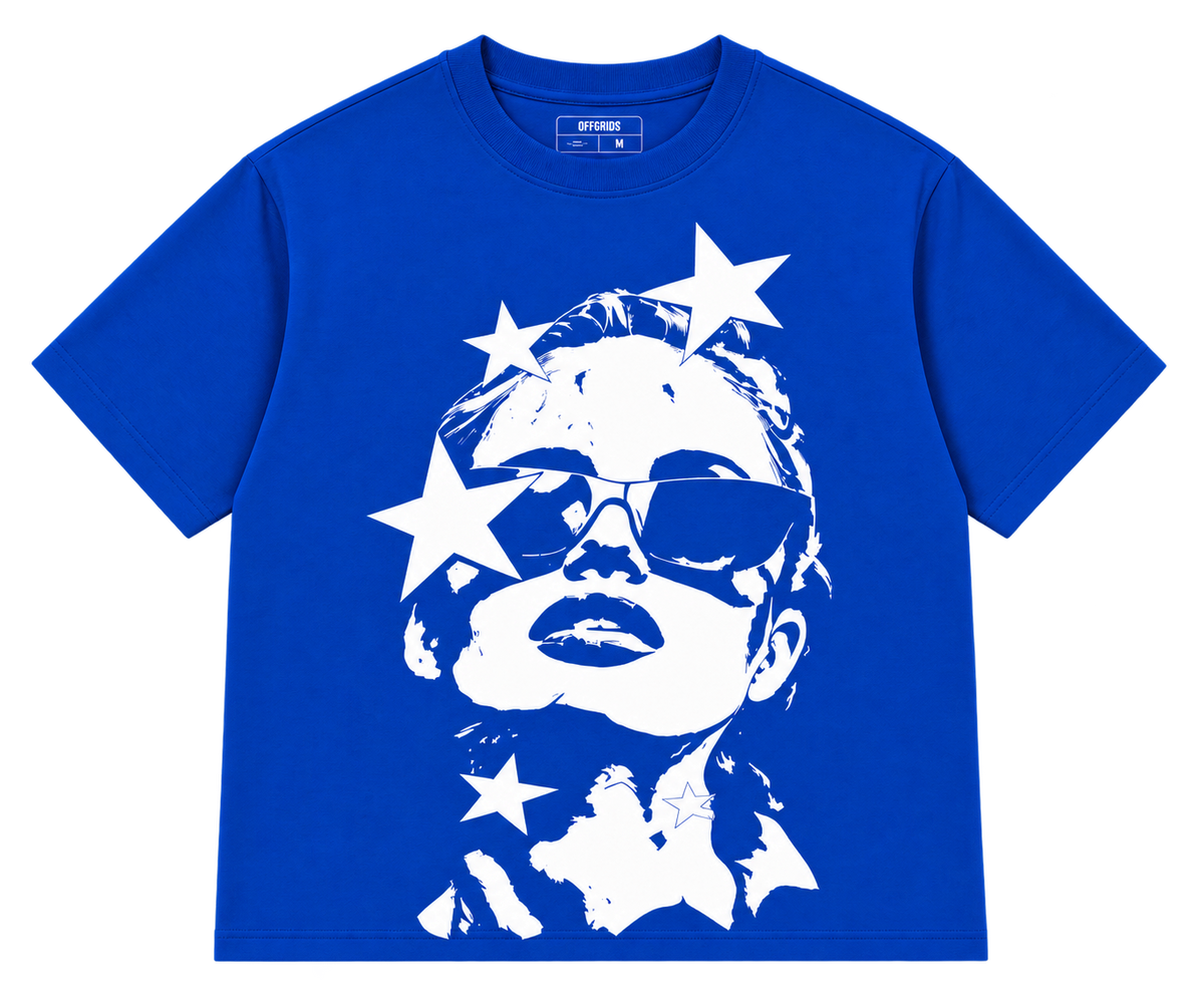 All We Need Is Money Graphic Oversized T-Shirt – Royal Blue
