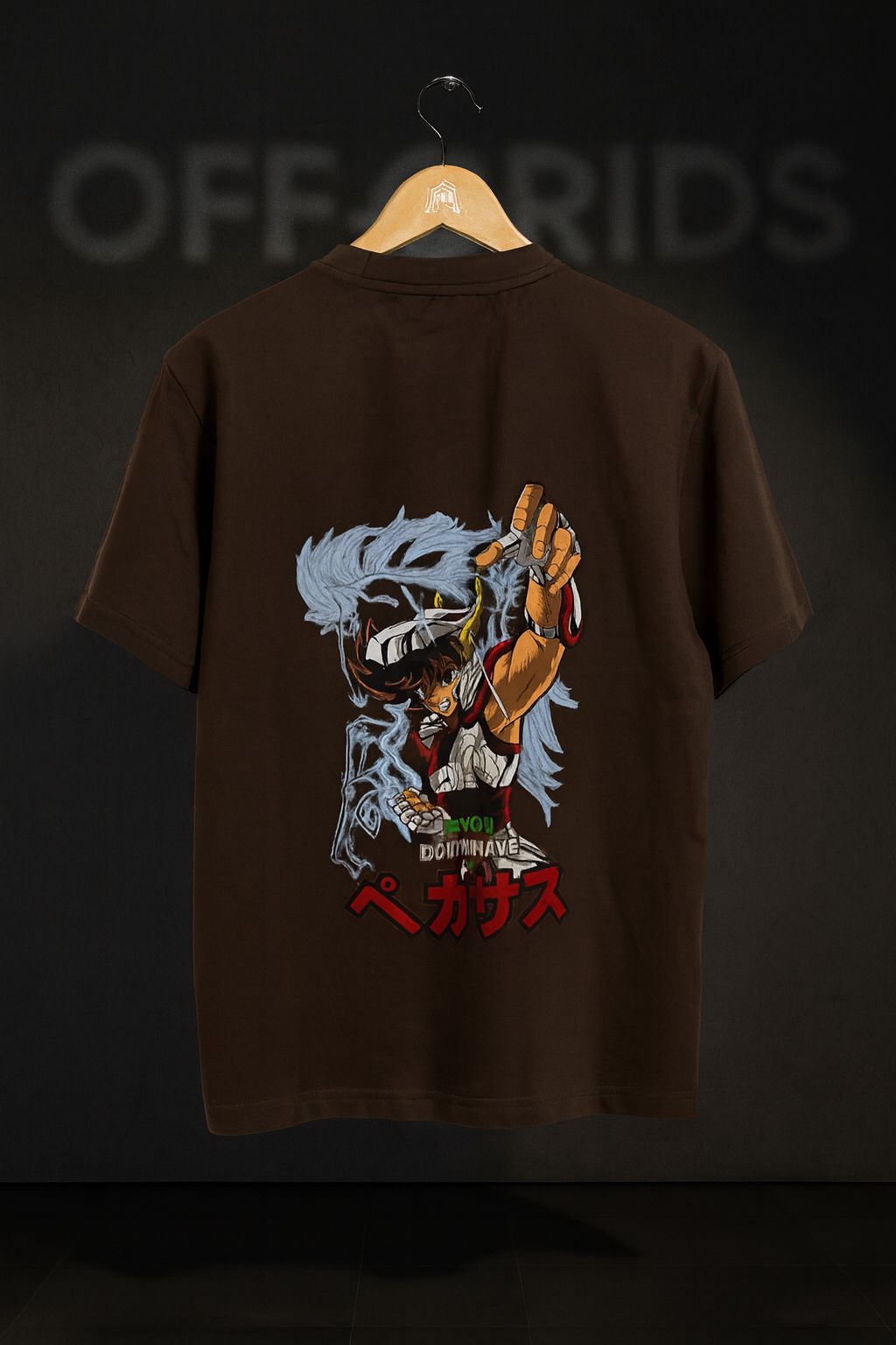 Pegasus Warrior Anime Graphic Tee – Dark Brown