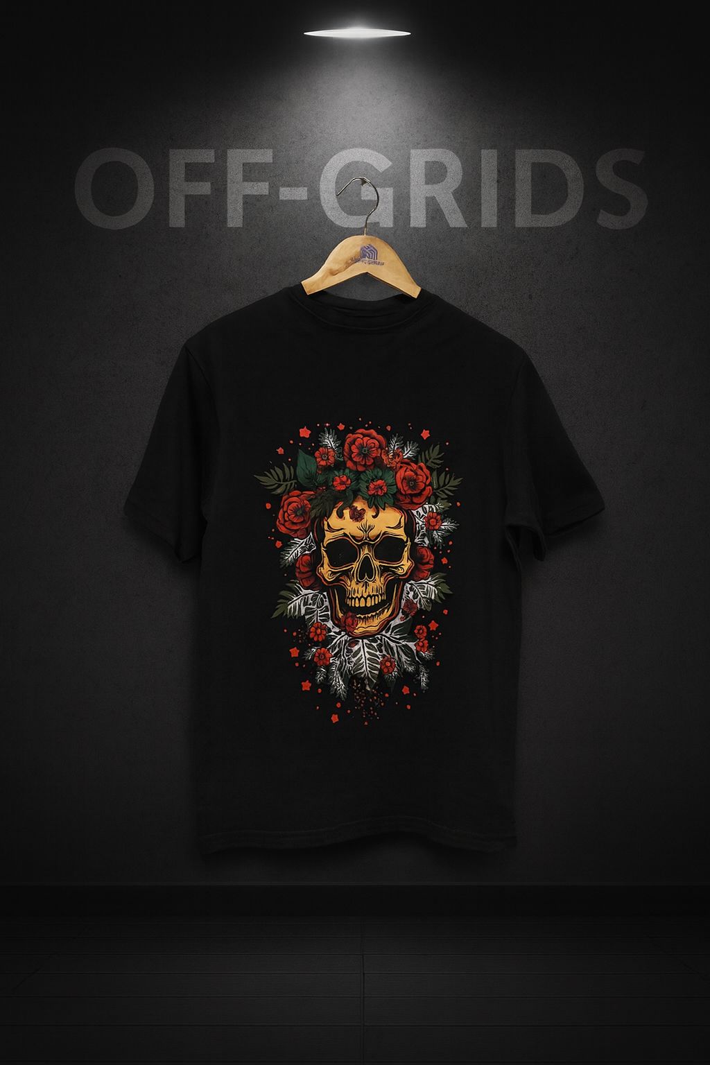 Skull & Roses Oversized Tee – OFFGRIDS Streetwear