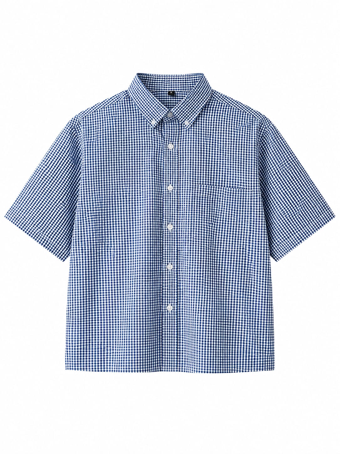OFFGRIDS Unisex Blue Checkered Boxy Shirt | Premium Oversized Half Sleeve Streetwear Shirt