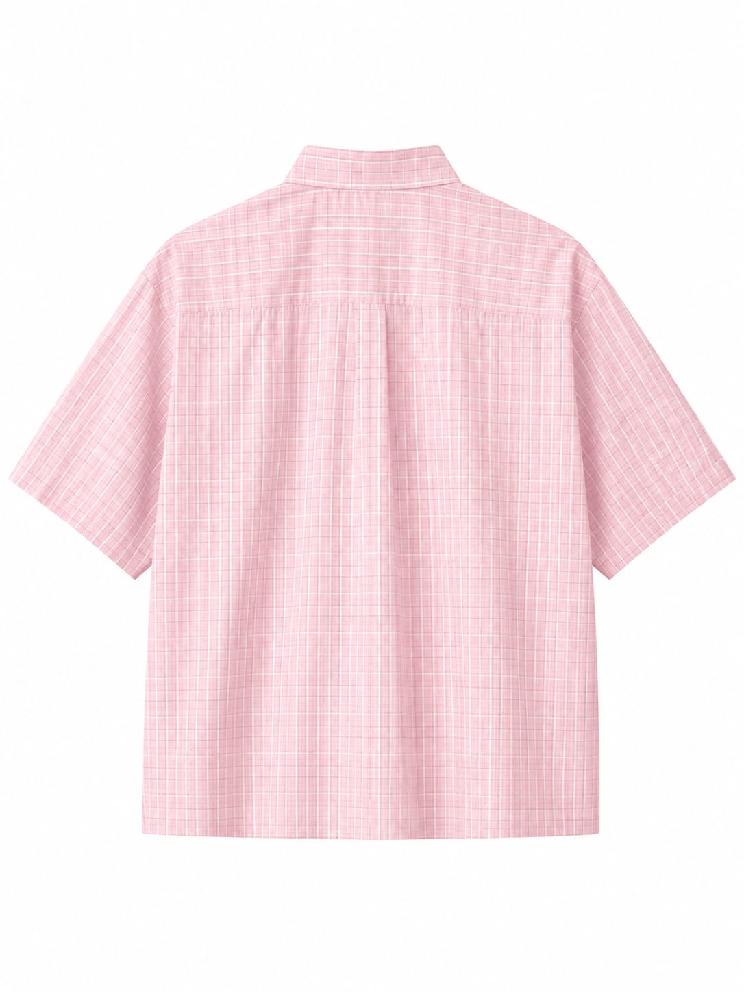 OFFGRIDS Unisex Pink Checkered Boxy Shirt | Premium Oversized Half Sleeve Streetwear Shirt