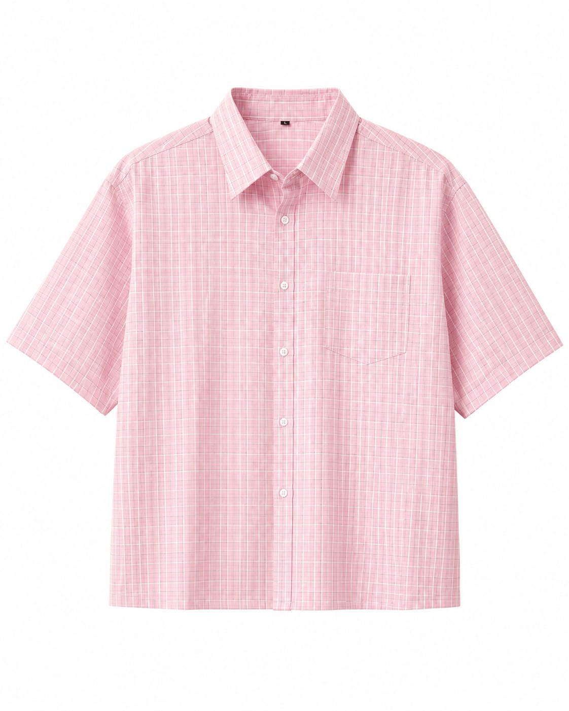 OFFGRIDS Unisex Pink Checkered Boxy Shirt | Premium Oversized Half Sleeve Streetwear Shirt