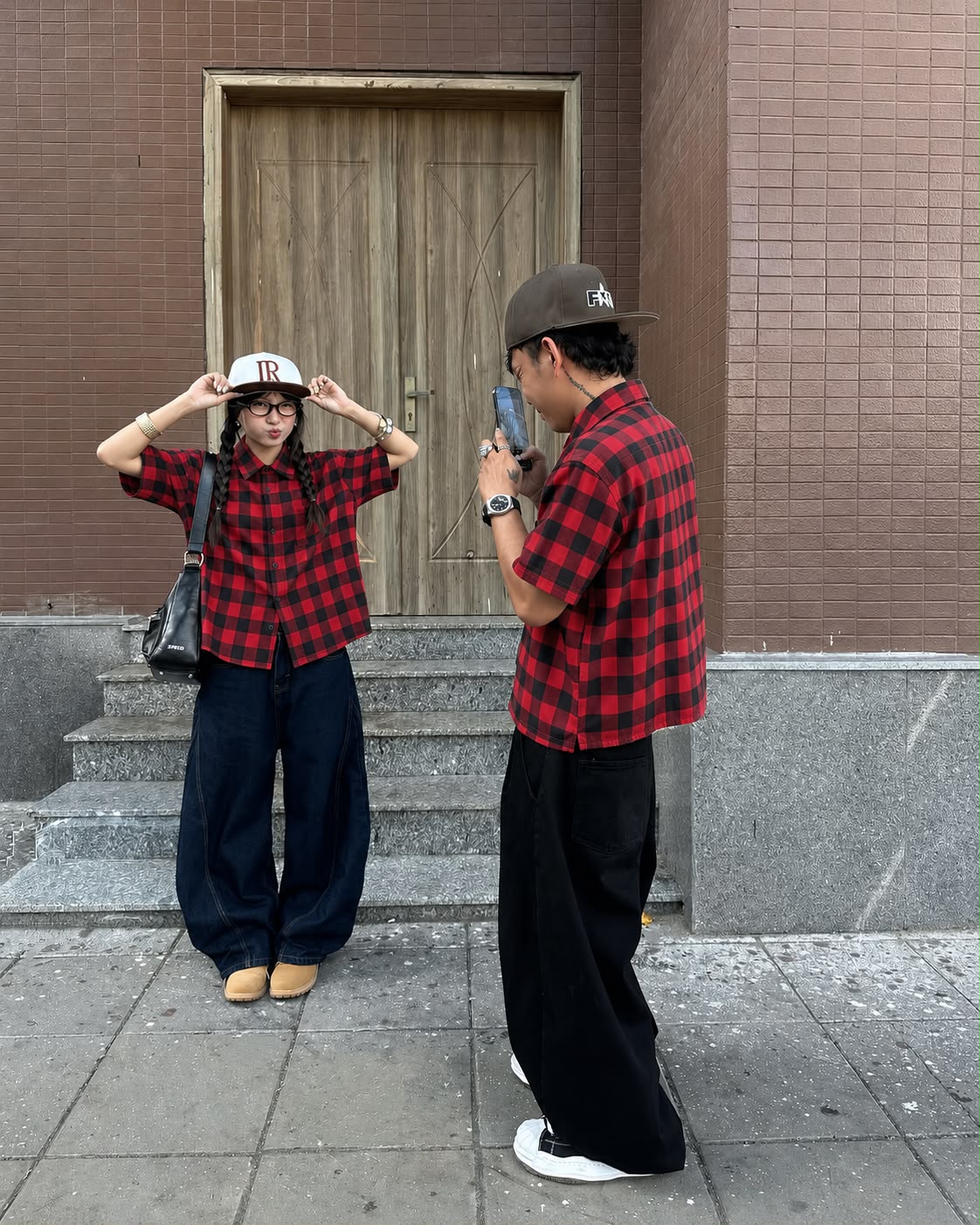 OFFGRIDS Red Check Boxy Shirt | Premium Oversized Unisex Streetwear Shirt