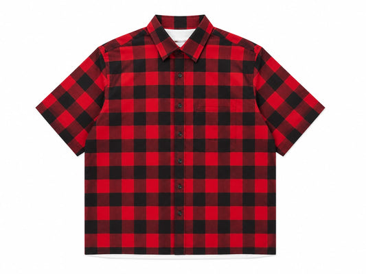 OFFGRIDS Red Check Boxy Shirt | Premium Oversized Unisex Streetwear Shirt