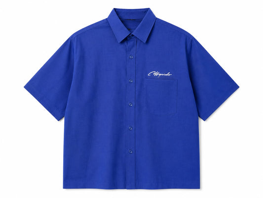 OFFGRIDS Unisex Royal Blue Boxy Shirt | Premium Oversized Half Sleeve Streetwear Shirt