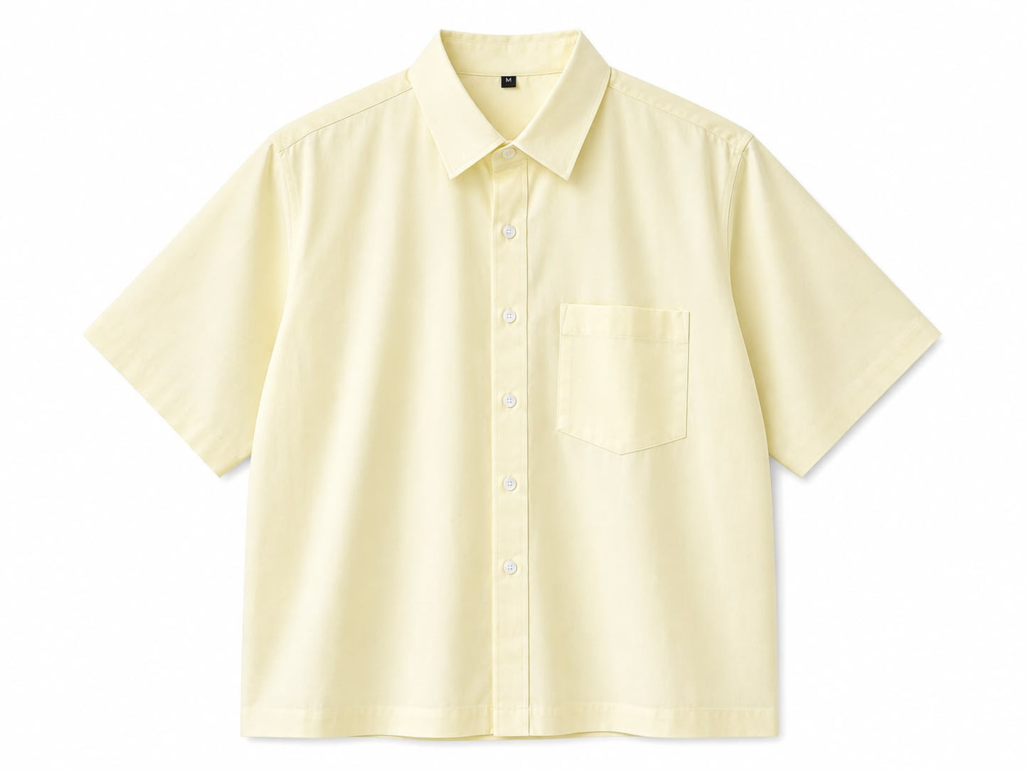 OFFGRIDS Unisex Pastel Yellow Boxy Shirt | Premium Oversized Half Sleeve Streetwear Shirt
