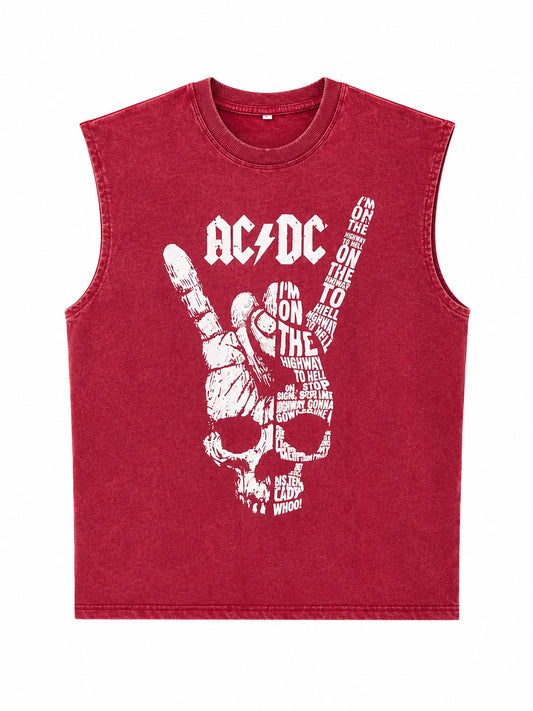 OFFGRIDS Unisex Vintage Oversized Tank Top | Rock Graphic Sleeveless Streetwear Tee