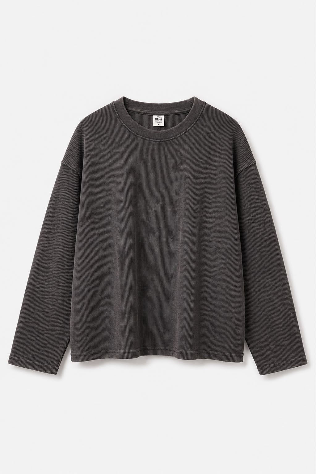 Acid Wash Grey Waffle Full Sleeves T-Shirt