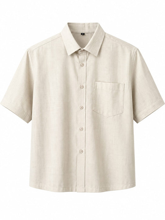 Linen Beige Relaxed Shirt