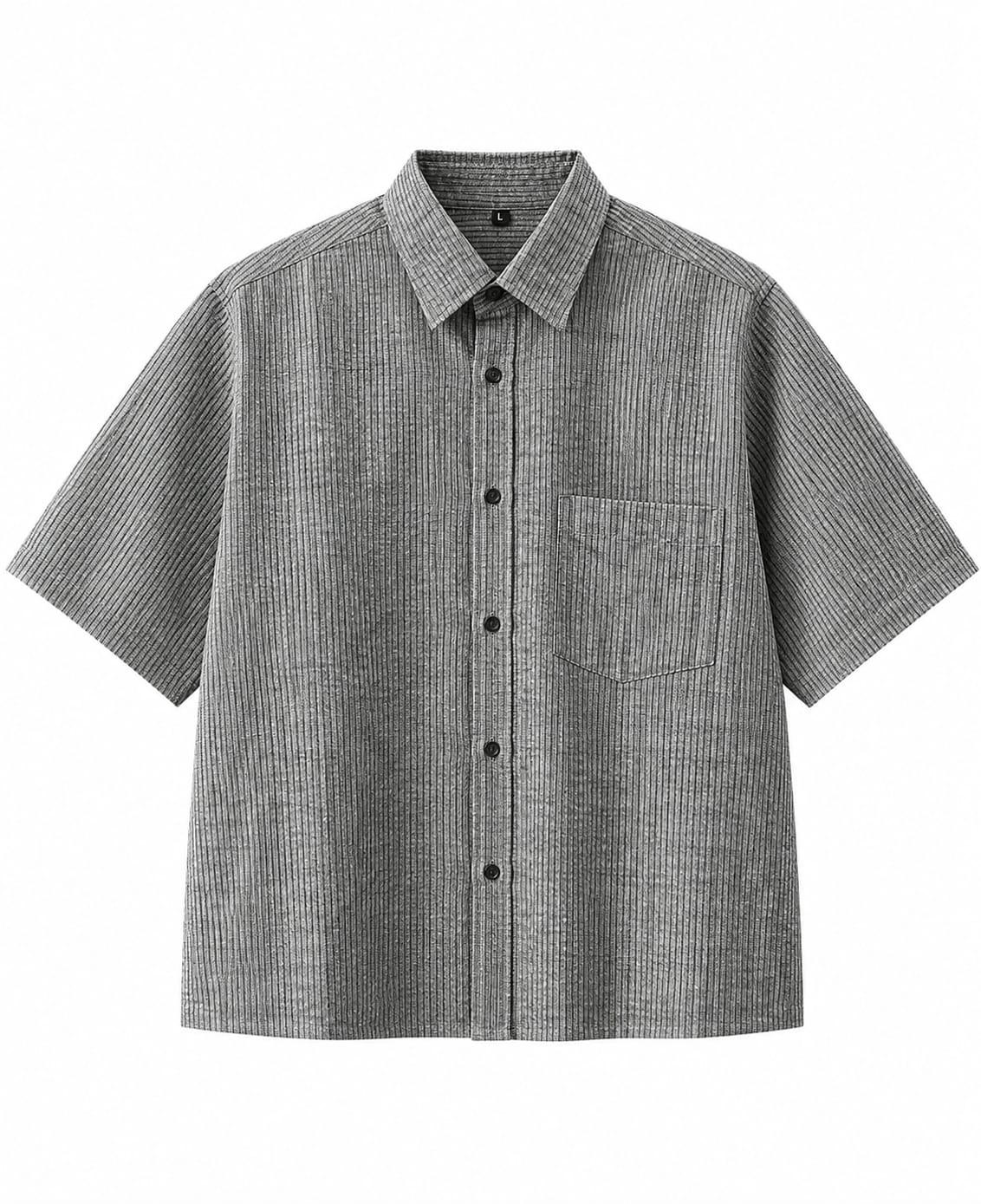 Ribbed Textured Half Sleeve Shirt
