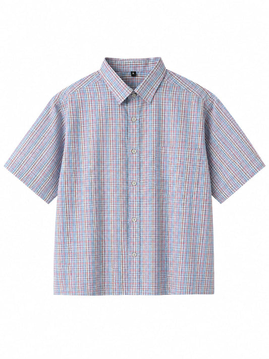 Vintage Blue Check Oversized Shirt