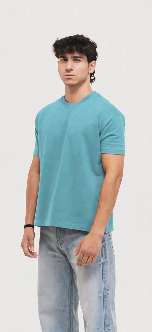 OFFGRIDS Basic Boxy T-Shirt – Aqua Blue