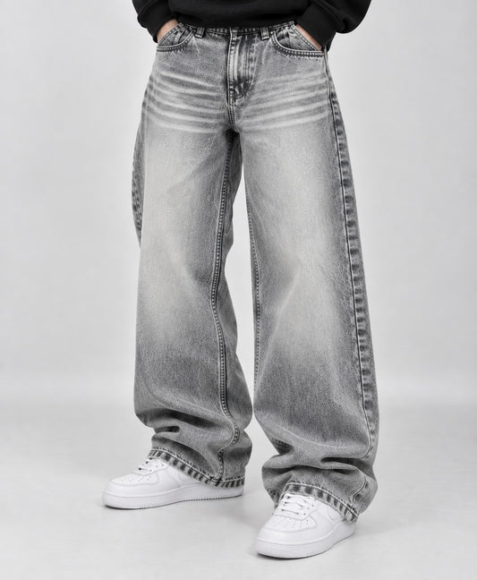 OFFGRIDS  Baggy Jeans – Light Grey